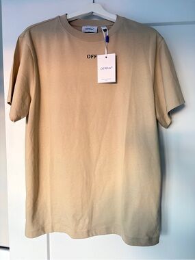 Off-White Men's “Brown rice” Crewneck Tee with